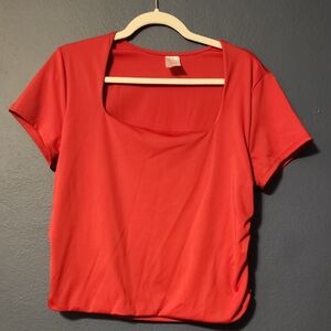 No Boundaries Vibrant Red Short Sleeve Top